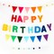 Happy Birthday Banner | Rainbow Happy Birthday Sign for Decor, Backdrop | Felt Banner for Party Decoration (Rainbow Mist)
